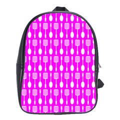 Purple Spatula Spoon Pattern School Bags(Large) 
