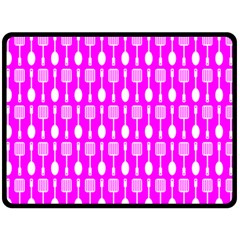 Purple Spatula Spoon Pattern Fleece Blanket (Large) 