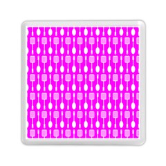 Purple Spatula Spoon Pattern Memory Card Reader (Square) 