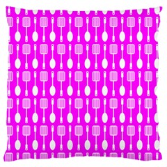 Purple Spatula Spoon Pattern Large Cushion Cases (one Side)  by GardenOfOphir