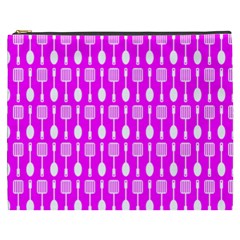 Purple Spatula Spoon Pattern Cosmetic Bag (xxxl)  by GardenOfOphir