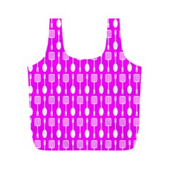 Purple Spatula Spoon Pattern Full Print Recycle Bags (M) 