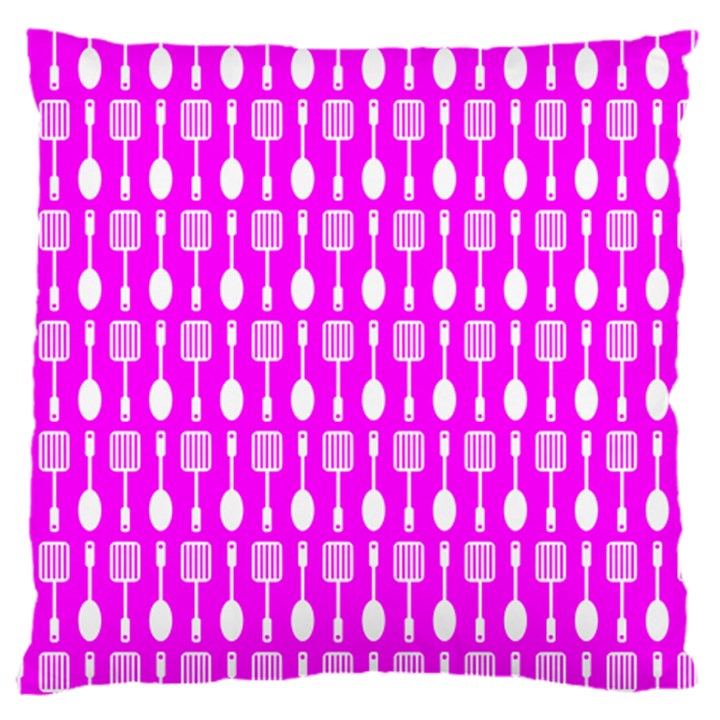 Purple Spatula Spoon Pattern Large Flano Cushion Cases (Two Sides) 