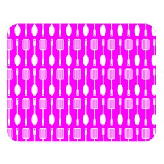 Purple Spatula Spoon Pattern Double Sided Flano Blanket (Large) 