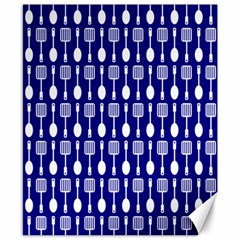 Indigo Spatula Spoon Pattern Canvas 8  X 10  by GardenOfOphir