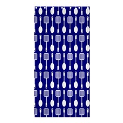 Indigo Spatula Spoon Pattern Shower Curtain 36  X 72  (stall)  by GardenOfOphir