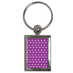 Magenta Spatula Spoon Pattern Key Chains (rectangle)  by GardenOfOphir