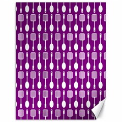 Magenta Spatula Spoon Pattern Canvas 18  X 24   by GardenOfOphir