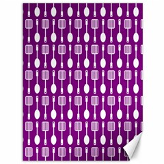 Magenta Spatula Spoon Pattern Canvas 36  X 48   by GardenOfOphir