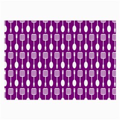 Magenta Spatula Spoon Pattern Large Glasses Cloth (2-side) by GardenOfOphir