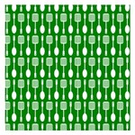 Green And White Kitchen Utensils Pattern Small Memo Pads 3.75 x3.75  Memopad