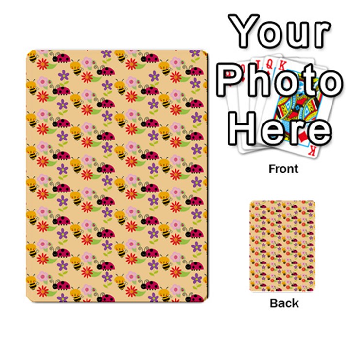Colorful Ladybug Bess And Flowers Pattern Multi-purpose Cards (Rectangle) 