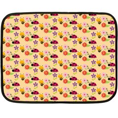 Colorful Ladybug Bess And Flowers Pattern Double Sided Fleece Blanket (mini)  by GardenOfOphir