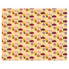 Colorful Ladybug Bess And Flowers Pattern Double Sided Flano Blanket (medium)  by GardenOfOphir