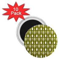 Olive Green Spatula Spoon Pattern 1 75  Magnets (10 Pack)  by GardenOfOphir