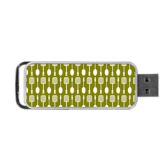 Olive Green Spatula Spoon Pattern Portable Usb Flash (one Side)