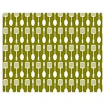 Olive Green Spatula Spoon Pattern Double Sided Flano Blanket (Medium)  60 x50  Blanket Back