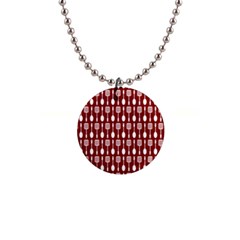 Red And White Kitchen Utensils Pattern Button Necklaces by GardenOfOphir