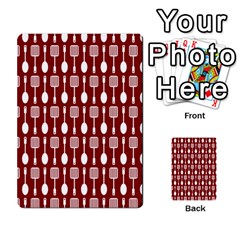 Red And White Kitchen Utensils Pattern Multi-purpose Cards (rectangle) 