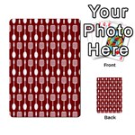 Red And White Kitchen Utensils Pattern Multi-purpose Cards (Rectangle)  Front 8