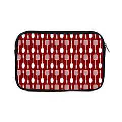Red And White Kitchen Utensils Pattern Apple Ipad Mini Zipper Cases by GardenOfOphir
