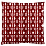 Red And White Kitchen Utensils Pattern Standard Flano Cushion Cases (Two Sides)  Front