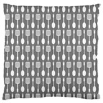 Gray And White Kitchen Utensils Pattern Large Flano Cushion Cases (One Side)  Front