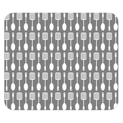 Gray And White Kitchen Utensils Pattern Double Sided Flano Blanket (small)  by GardenOfOphir