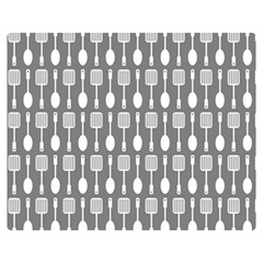 Gray And White Kitchen Utensils Pattern Double Sided Flano Blanket (medium)  by GardenOfOphir