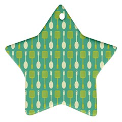 Spatula Spoon Pattern Ornament (star)  by GardenOfOphir