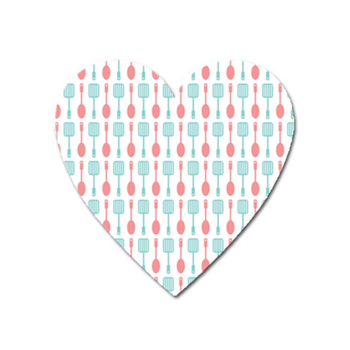 Spatula Spoon Pattern Heart Magnet