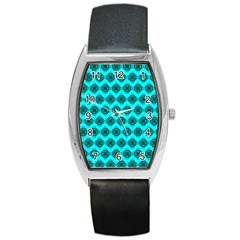 Abstract Knot Geometric Tile Pattern Barrel Metal Watches by GardenOfOphir
