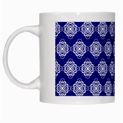 Abstract Knot Geometric Tile Pattern White Mugs by GardenOfOphir