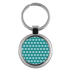 Abstract Knot Geometric Tile Pattern Key Chains (round)  by GardenOfOphir