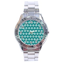 Abstract Knot Geometric Tile Pattern Stainless Steel Men s Watch by GardenOfOphir