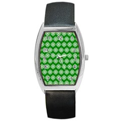 Abstract Knot Geometric Tile Pattern Barrel Metal Watches by GardenOfOphir