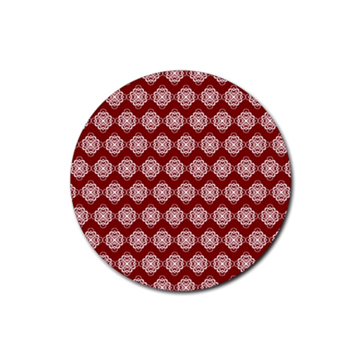 Abstract Knot Geometric Tile Pattern Rubber Coaster (Round) 