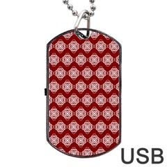 Abstract Knot Geometric Tile Pattern Dog Tag Usb Flash (two Sides)  by GardenOfOphir