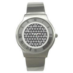 Abstract Knot Geometric Tile Pattern Stainless Steel Watches by GardenOfOphir