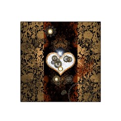 Steampunk, Awesome Heart With Clocks And Gears Satin Bandana Scarf by FantasyWorld7