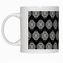 Abstract Knot Geometric Tile Pattern White Mugs by GardenOfOphir