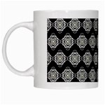 Abstract Knot Geometric Tile Pattern White Mugs Left