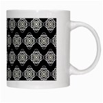 Abstract Knot Geometric Tile Pattern White Mugs Right