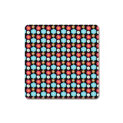 Colorful Floral Pattern Square Magnet by GardenOfOphir