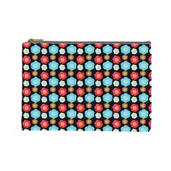 Colorful Floral Pattern Cosmetic Bag (large)  by GardenOfOphir