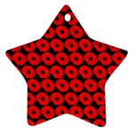 Charcoal And Red Peony Flower Pattern Ornament (Star)  Front