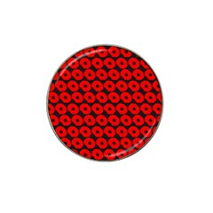 Charcoal And Red Peony Flower Pattern Hat Clip Ball Marker (10 pack)