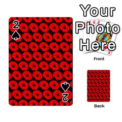 Charcoal And Red Peony Flower Pattern Playing Cards 54 Designs 