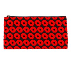 Charcoal And Red Peony Flower Pattern Pencil Cases