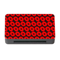 Charcoal And Red Peony Flower Pattern Memory Card Reader With Cf by GardenOfOphir